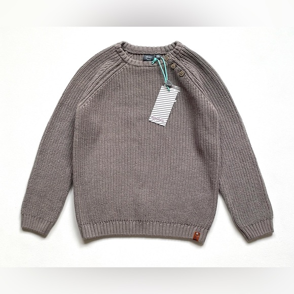 NWT Babyface Little Boys Knit Ribbed Pullover Sweater in Gray 4